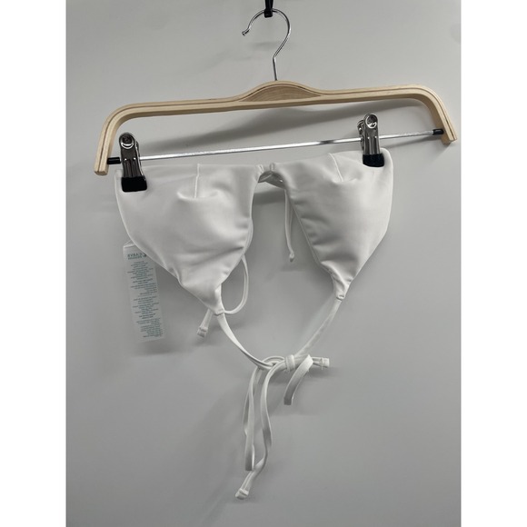 Carve Designs Triangle Bikini Top Women's Small White Stretch Halter Neck NWT - Picture 1 of 5